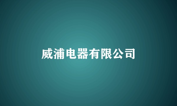 威浦电器有限公司