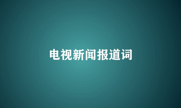 电视新闻报道词
