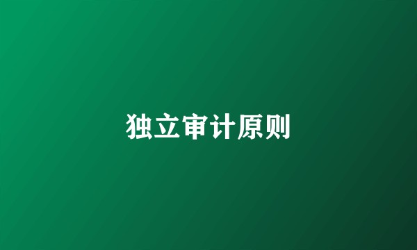 独立审计原则