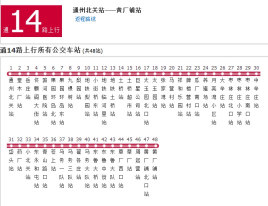 北京公交通14路