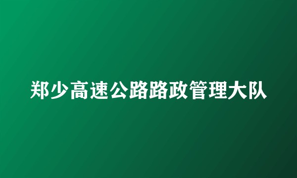 郑少高速公路路政管理大队