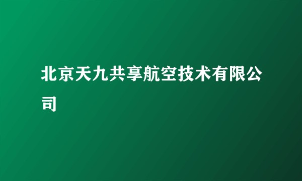 北京天九共享航空技术有限公司