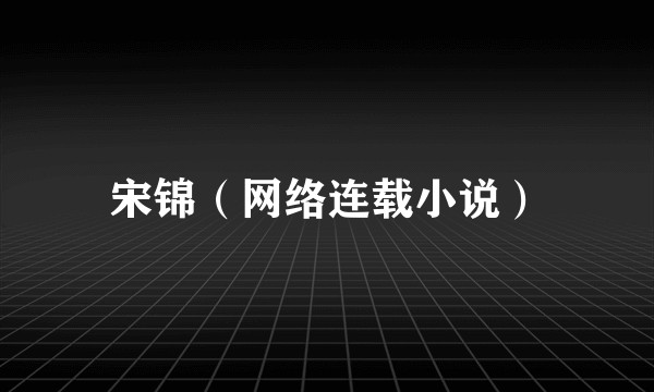 宋锦（网络连载小说）