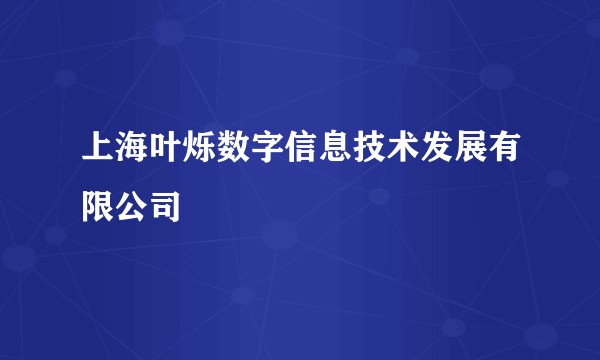 上海叶烁数字信息技术发展有限公司