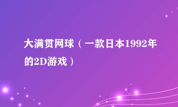 大满贯网球（一款日本1992年的2D游戏）