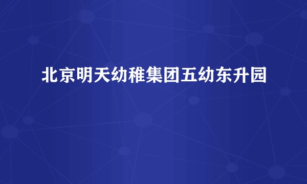 北京明天幼稚集团五幼东升园