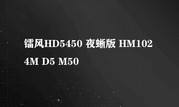 镭风HD5450 夜蜥版 HM1024M D5 M50
