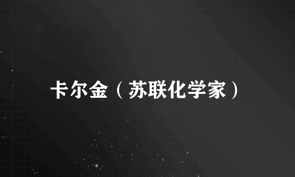 卡尔金（苏联化学家）