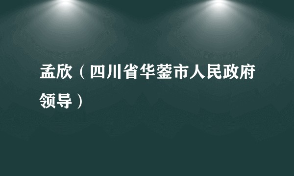 孟欣（四川省华蓥市人民政府领导）
