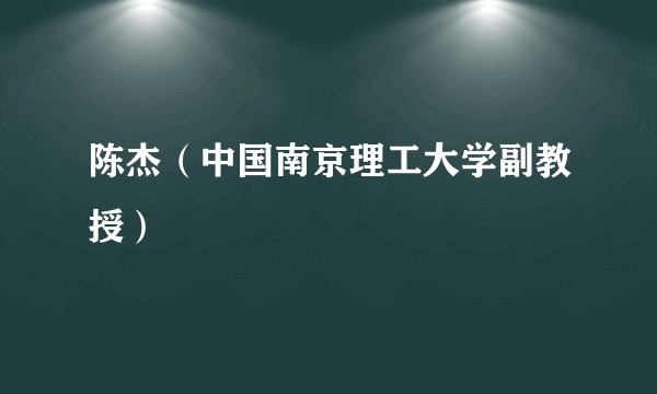 陈杰（中国南京理工大学副教授）