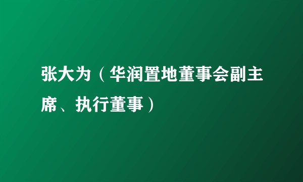 张大为（华润置地董事会副主席、执行董事）