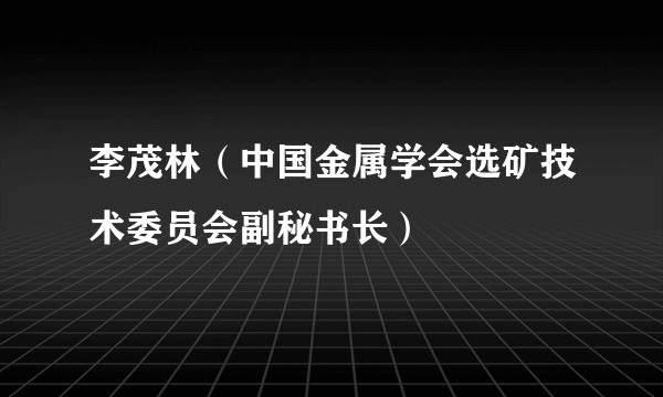 李茂林(中国金属学会选矿技术委员会副秘书长)
