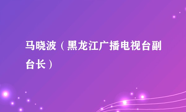 马晓波(黑龙江广播电视台副台长)