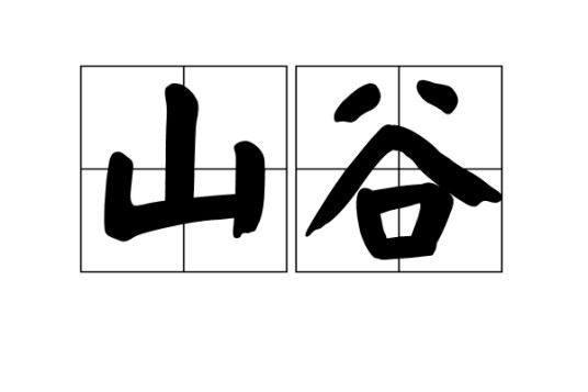 山谷（指两山之间低凹狭窄的地带）