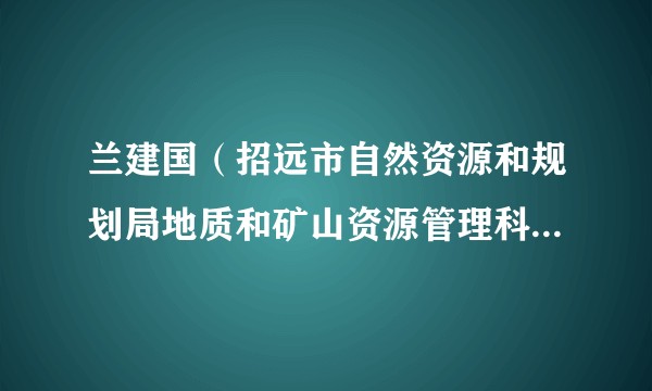 兰建国(招远市自然资源和规划局地质和矿山资源管理科负责人)