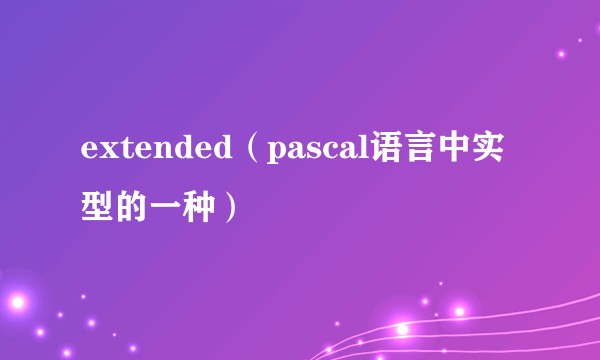 extended（pascal语言中实型的一种）