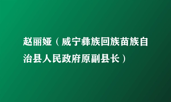 赵丽娅（威宁彝族回族苗族自治县人民政府原副县长）