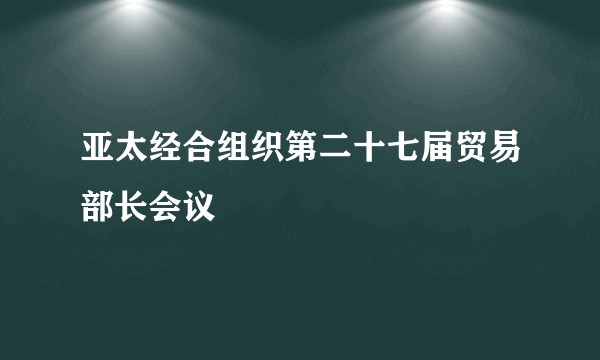 亚太经合组织第二十七届贸易部长会议