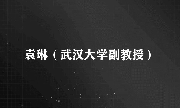 袁琳（武汉大学副教授）