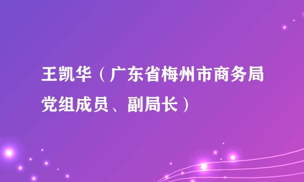 王凯华（广东省梅州市商务局党组成员、副局长）