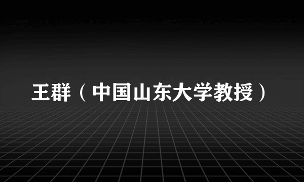 王群（中国山东大学教授）