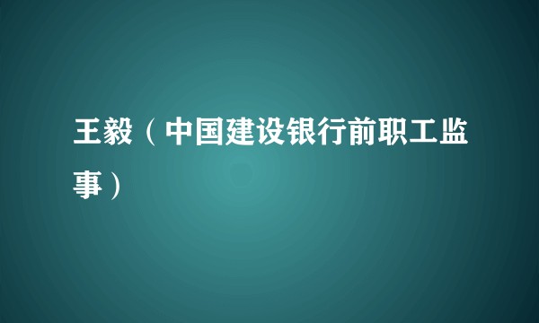 王毅(中国建设银行前职工监事)