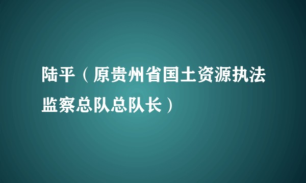 陆平（原贵州省国土资源执法监察总队总队长）