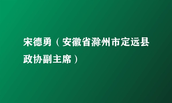 宋德勇（安徽省滁州市定远县政协副主席）