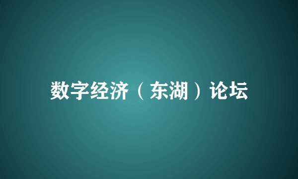 数字经济（东湖）论坛