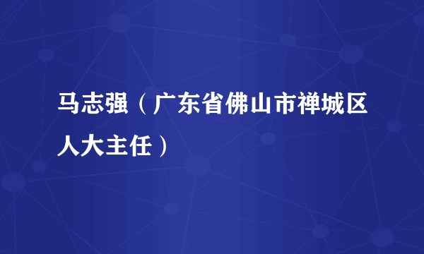马志强（广东省佛山市禅城区人大主任）