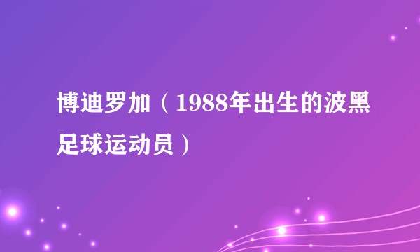 博迪罗加（1988年出生的波黑足球运动员）