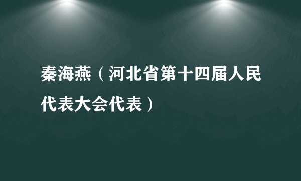 秦海燕(河北省第十四届人民代表大会代表)