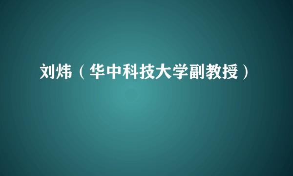 刘炜（华中科技大学副教授）