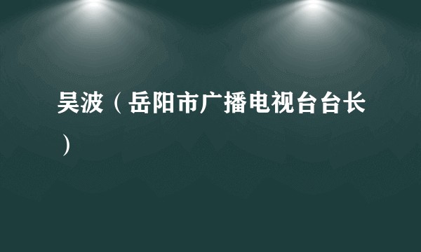 吴波(岳阳市广播电视台台长)