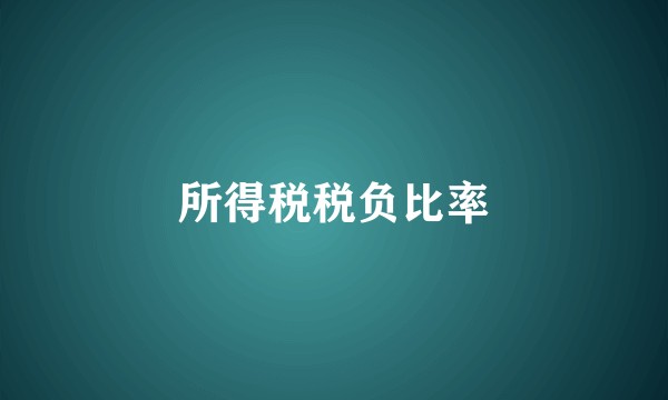 所得税税负比率