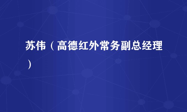 苏伟(高德红外常务副总经理)