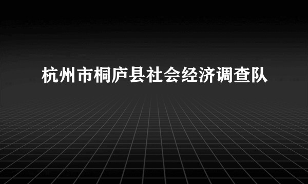 杭州市桐庐县社会经济调查队