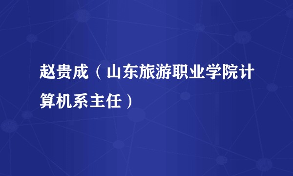 赵贵成(山东旅游职业学院计算机系主任)
