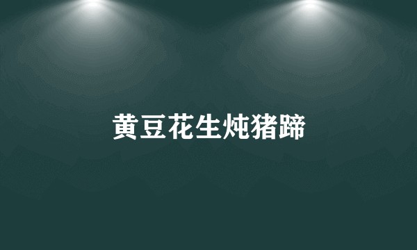黄豆花生炖猪蹄