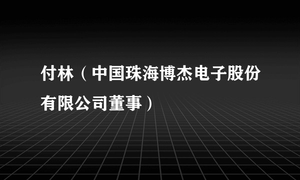 付林（中国珠海博杰电子股份有限公司董事）