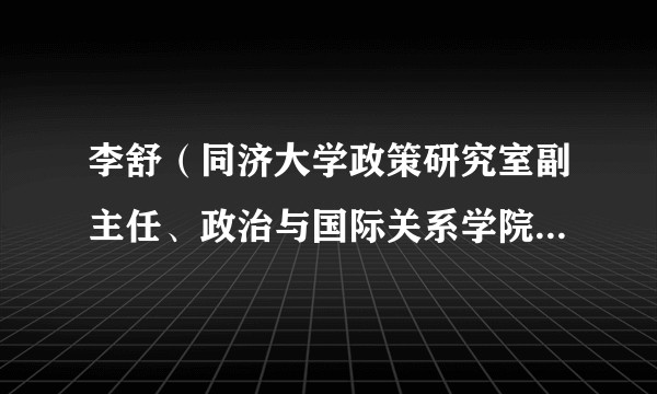 李舒(同济大学政策研究室副主任、政治与国际关系学院国际关系系特聘教授)
