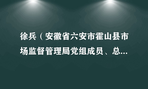 徐兵(安徽省六安市霍山县市场监督管理局党组成员、总工程师)