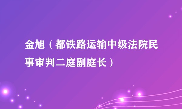 金旭(都铁路运输中级法院民事审判二庭副庭长)