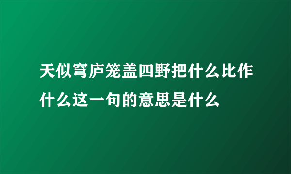 天似穹庐笼盖四野把什么比作什么这一句的意思是什么