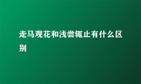 走马观花和浅尝辄止有什么区别