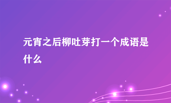 元宵之后柳吐芽打一个成语是什么