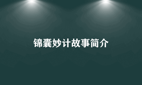 锦囊妙计故事简介