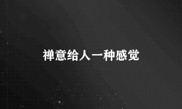 禅意给人一种感觉