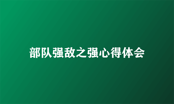 部队强敌之强心得体会