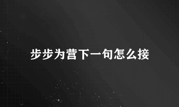 步步为营下一句怎么接